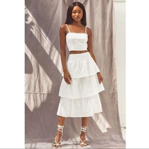 Lulu’s White Eyelet Tiered Two-Piece Set